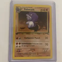 Poliwrath 28/75 1st Edition Neo Discovery Rare Non-Holo Vintage Pokemon Card - Image 1