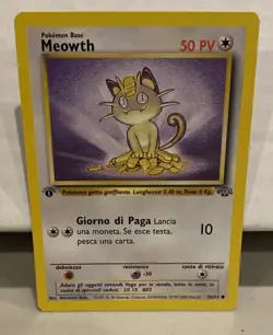 ITALIAN Meowth 56/64 - 1st Edition Jungle Common - MP Pokemon Card TCG - Image 1