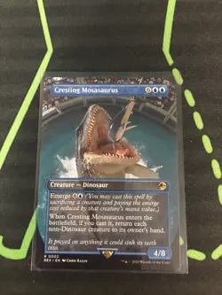 MTG Magic The Gathering Cresting Mosasaurus Borderless Jurassic Park Commander - Image 1