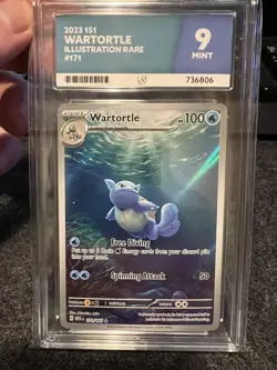 Wartortle 171/165 151 English PSA 9 MINT Illustration Rare Pokemon TCG - Image 1