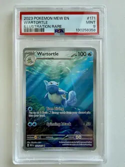 PSA 9 MINT Wartortle 171/165 Illustration Rare Holo Pokemon TCG S&V: 151 English - Image 1