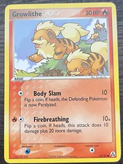 Growlithe 55/92 Pokemon TCG EX Legend Maker Common Lightly Played LP - Image 1