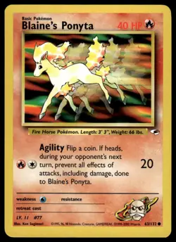 Pokemon Gym Heroes 63/132 Blaine's Ponyta - Image 1