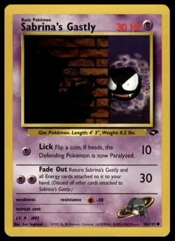 Pokemon Gym Challenge 96/132 Sabrina's Gastly - Image 1