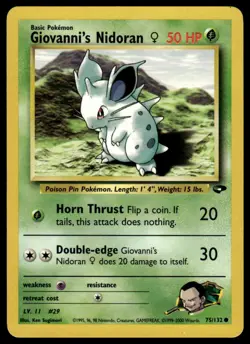 Pokemon Gym Challenge 75/132 Giovanni's Nidoran - Image 1