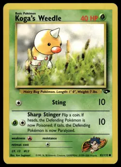 Pokemon Gym Challenge 82/132 Koga's Weedle - Image 1