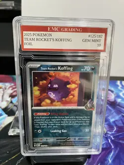TEAM ROCKET'S KOFFING FOIL 2025 Pokemon RARE #125/182 Card GRADED 10 MINT - Image 1