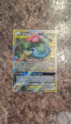 Pokemon TCG Venusaur & Snivy GX SM229 Alternative Art Tag Team Promo Card - Image 1