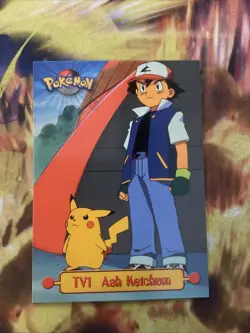 Ash Ketchum #TV1 Topps Blue Logo TV Animation Edition Series 1 Pokemon (LP) - Image 1