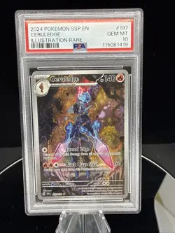 2024 POKEMON SSP EN-SURGING SPARKS ILLUSTRATION RARE #197 CERULEDGE PSA 10 - Image 1