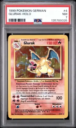 1999 Pokemon GERMAN Unlimited Base Set Turtok PSA 6 Glurak PSA 7 Nockchan EX-MT - Image 1