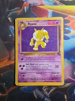Pokemon Hypno 23/62 Fossil Unlimited Non Holo Rare Dmg - Image 1