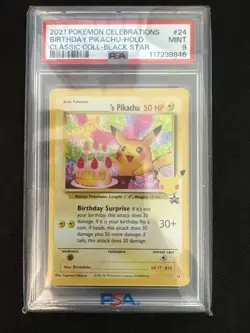 2021 POKEMON CELEBRATIONS CLASSIC COLLECTION #24 BIRTHDAY PIKACHU-HOLO BSP PSA 9 - Image 1