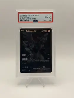2025 POKEMON BLK EN-BLACK BOLT BLACK WHITE RARE #172 ZEKROM EX PSA 10 - Image 1