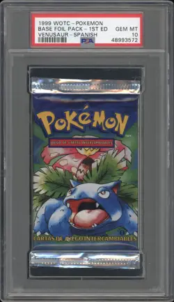 1999 Pokemon SPANISH 1st Edition Base Set Blastoise Venusaur Booster Pack PSA 10 - Image 3