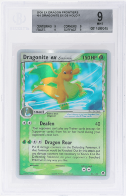 2006 Pokemon Ex Dragon Frontiers Dragonite Ex Holo #91 BGS 9 - Image 1