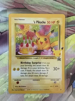Birthday Pikachu Holo 24 Celebrations Classic Collection Pokemon 2021 NM Rare - Image 1
