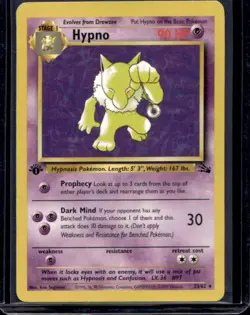 1999 Pokemon Fossil 1st Edition Hypno #23/62 - Image 1
