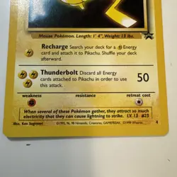 1999 Pikachu Black Star Promo #4 Pokemon Card WB the First Movie - NM - Image 3