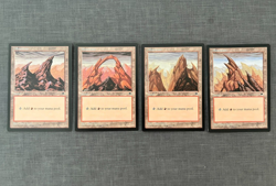4 x MOUNTAIN A B C D Tempest 1997 Basic Land Card MTG MAGIC THE GATHERING - Image 1