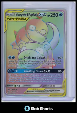 2019 POKEMON SM UNIFIED MINDS #239/236 SLOWPOKE PSYDUCK GX TAG TEAM SECRET RARE - Image 1