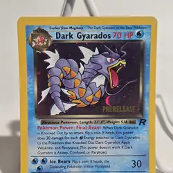 Dark Gyarados Holo Team Rocket Prerelease Promo Pokemon Card - NM Near Mint 8/82 - Image 3