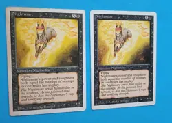 Magic the Gathering MTG Revised NIGHTMARE X 2 MP & HP RARE 1994 Vintage - Image 2