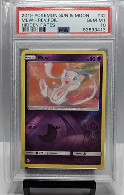2019 Pokemon Sun & Moon Hidden Fates Mew #32 PSA 10 - Image 1