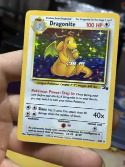 #6 Dragonite 4/62 Fossil 1999 Holo Rare WOTC Pokemon Card TCG - Image 3