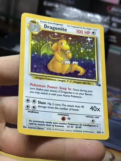 #6 Dragonite 4/62 Fossil 1999 Holo Rare WOTC Pokemon Card TCG - Image 4