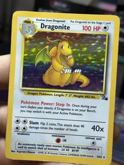 #6 Dragonite 4/62 Fossil 1999 Holo Rare WOTC Pokemon Card TCG - Image 5
