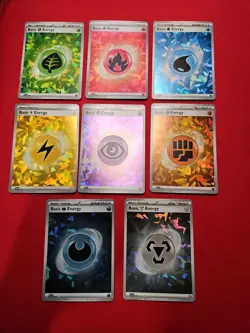 Prismatic Evolutions Energy Holo & Cracked Ice Set Of 8 Cards Pokemon Nm - Image 1