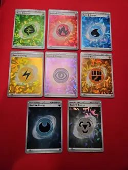 Prismatic Evolutions Energy Holo & Cracked Ice Set Of 8 Cards Pokemon Nm - Image 3