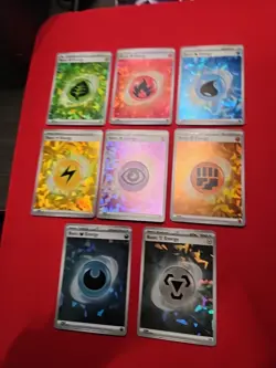 Prismatic Evolutions Energy Holo & Cracked Ice Set Of 8 Cards Pokemon Nm - Image 4