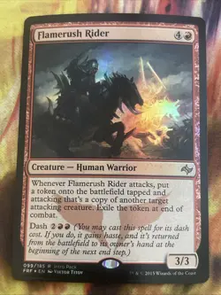 1 x Flamerush Rider - Foil - Intro Pack - LP - Magic The Gathering - 099/185 99 - Image 1