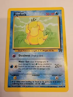 Psyduck Vintage Pokemon Card 65/82 Team Rocket Unlimited Edition Common WOTC DMG - Image 1