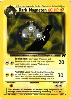 Pokemon TCG Team Rocket Dark Magneton 28/82 Unlimited Non-Holo VLP - Image 1
