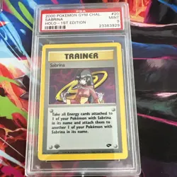 Pokemon PSA 9 Mint 1st Edition Gym Challenge Holo Sabrina 20/132 - Image 1