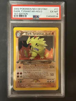 POKEMON NEO DESTINY DARK TYRANITAR-HOLO 1ST EDITION 2002 11 PSA 6 - Image 1