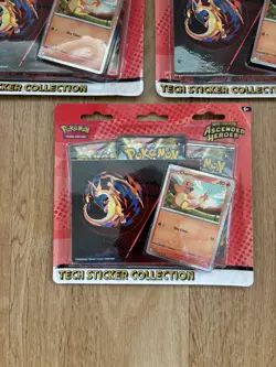 X3 Pokemon TCG Ascended Heroes Tech Sticker Collection New Sealed 9 Packs - Image 3