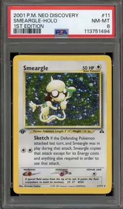 Pokemon Smeargle Neo Discovery 1st Edition Holo Rare #11 PSA 8 - Image 3