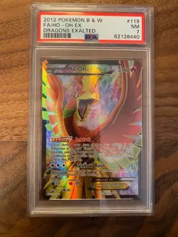 2012 POKEMON B&W DRAGONS EXALTED #119 FULL ART/HO-OH EX PSA 7 - Image 1