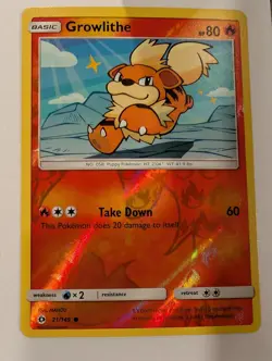 Growlithe 21/149 - Sun & Moon Base Set Pokemon Reverse Holo Foil Nice! - Image 1