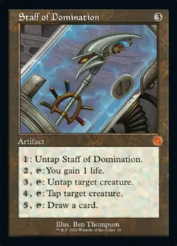 1 x Staff of Domination - Foil - Retro Frame - The Brothers' War: Retro Frame Ar - Image 1