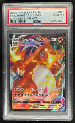 2020 Pokemon SWSH Darkness Ablaze Charizard VMAX #020/189 PSA 10 - Image 1