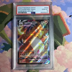 2020 Pokemon Charizard VMAX Darkness Ablaze 020/189 PSA 10 - Image 1