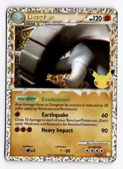 Donphan (Prime) 107/123 Holo - Celebrations: Classic Collection Pokemon TCG - NM - Image 1