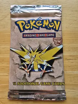 21.28g HEAVY Pokemon Fossil Booster Pack Zapdos Short Crimp - Factory Sealed/New - Image 2