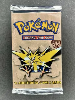 Pokemon Fossil Unlimited Booster Pack Sealed Zapdos Art 1999 WOTC 21.20g-HEAVY - Image 2