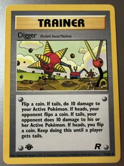 Digger Rocket's Secret Machine 75/82 Team Rocket 1st Edition Pokemon TCG LP - Image 1